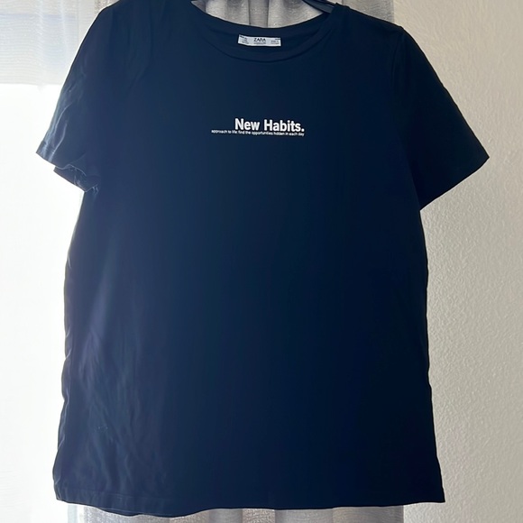 ZARA BLACK T SHIRT - Picture 1 of 2